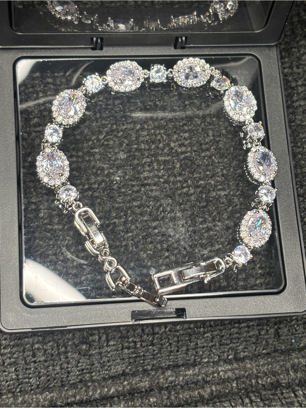 Sparkling Silver Tennis Bracelet - Clear Crystal